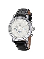 Mihappy Men's Auto-Mechanical Moon Phase Calendar Leather Band Wrist Watch