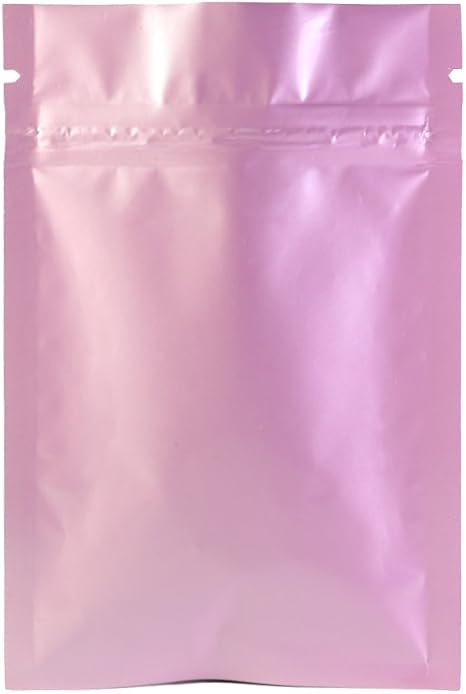 Download Amazon Com 100 Durable Pink Foil Flat Zip Seal Lock Sample Storage Bags 10x15 Cm 3 9x5 9 Kitchen Dining