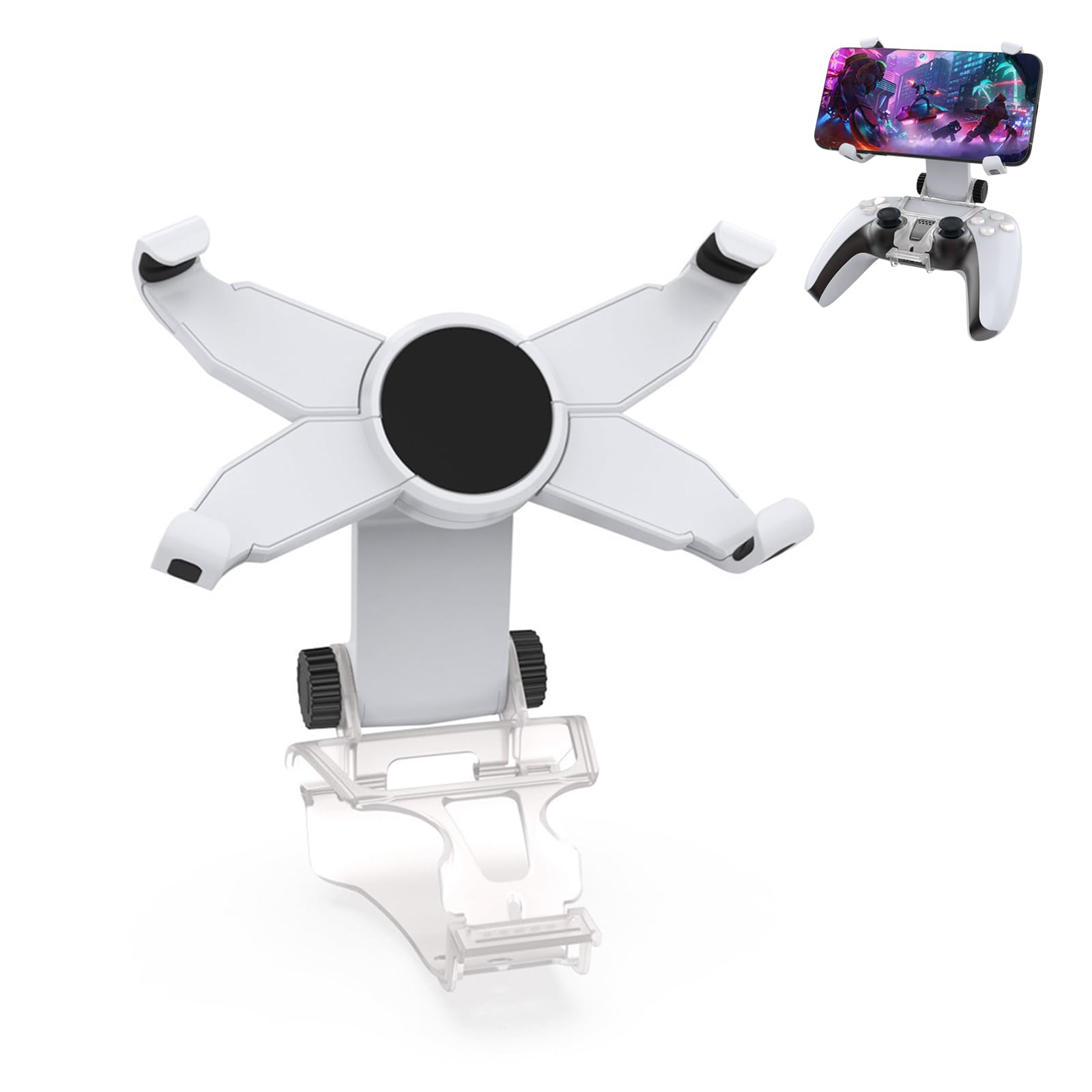 NCONCO Mobile Gaming Clip For PS5 Controller Adjustable Cellphone Gaming Holder Mount Clip Phone Controller Mount Phone Holder Clamp Compatible with PS5