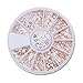 NICOLE DIARY Rose Gold Rivet Nail Studs Oval Circle Square Hollow Frame Mixed DIY Metallic 3D Nail Decoration