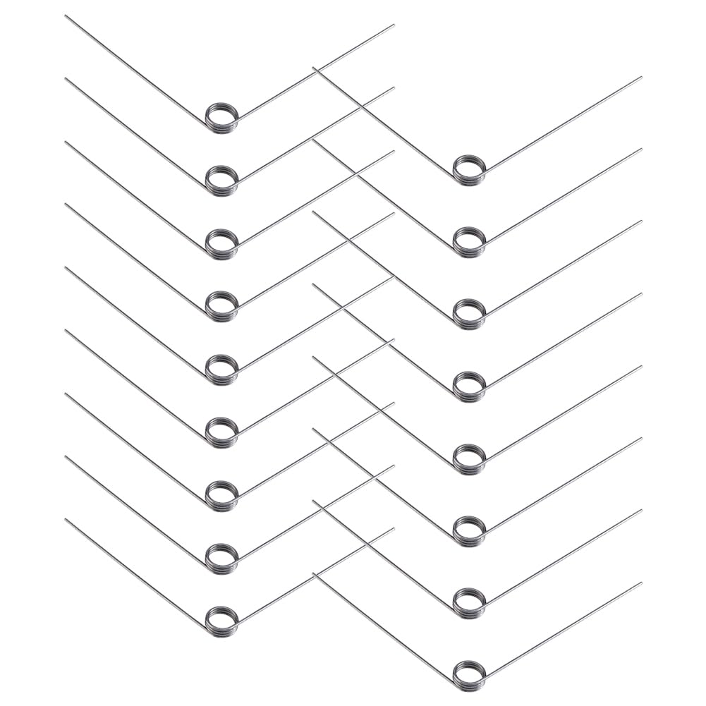 SUPERFINDINGS 36PCS 90 Degree Torsional Spring Stainless Steel Torsion Spring V-Shaped Torsional Spring 0.5mm Wire Diameter Mechanical Torsion Spring, 3 Laps 5mm OD