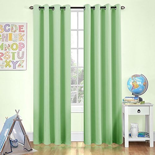 Room Darkening Curtain 95 inches Long for Living Room Moderate Blackout Window Curtain Panel for Bedroom Triple Weave Drape Grommet Top,52" W x 95" L,1 Panel, Green