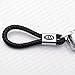 For KIA Logo Emblem Key Chain Key Ring Metal Alloy BV Style Black Leather Gift Decoration Accessories
