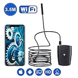 DBPOWER 2MP HD WiFi Endoscope Semi-Rigid Cable 6 Adjustable Led IP67 Waterproof Borescope Inspection Snake Camera for Android