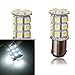 AUTOSAVER88 20x BA15D 5050 27-SMD LED Car Marine Camper Trailer Light Bulbs Super Bright White 6000K 1142 1076 DC 12V