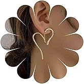 Aneneiceera Vintage Crystal Heart Stud Earrings Gold Open Heart Hoop Earrings Rhinestone Love Heart Earrings Shine Wedding Love Earrings Jewelry for Women