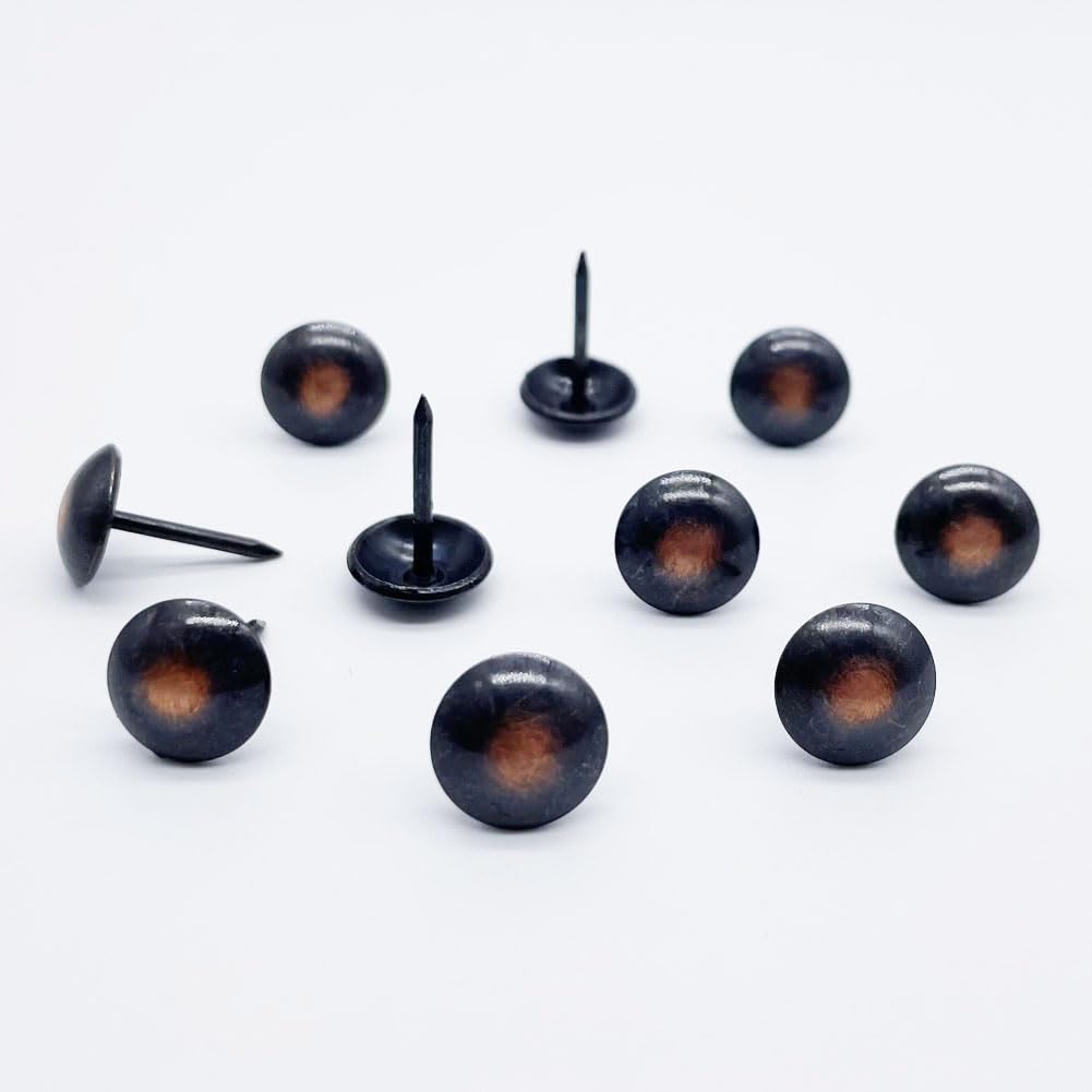 Let's Decorate 200PCS Upholstery Tacks D11mm/0.43" Bronze Nails, Copper Decorative Tacks for Sofa, Furniture Metal Thumb Tacks, Home DIY Decorative Nail Heads Nails (11mm Bronze)