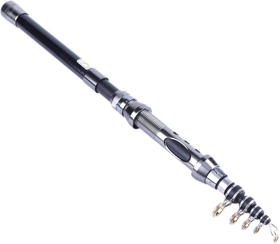 Queenlike Portable Telescopic Carbon Fiber Travel Spinning Fishing Pole Fishing Rod