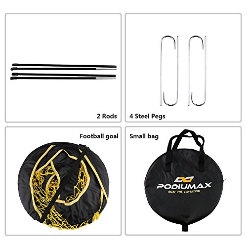 PodiuMax Win Your World Cup 2 in 1 Pop Up Soccer Goal, Portable Indoor/Outdoor Soccer Target Net with Carrying Bag, Best For Pickup/Scrimmage Game