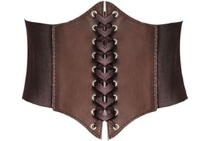 HANERDUN Lace-up Waspie Corset Belts for Women Elastic Waist Belt Tied Retro Wide Belt