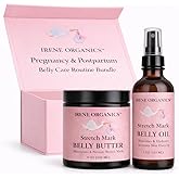 Belly Bundle by Irene Organics - Organic Belly Butter and Oil for Pregnancy Stretch Mark Prevention and Treatment - Award Winning Skincare For Pregnancy and Postpartum - Mother's Day Gift Set (Large)