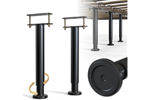 YUEYIN Adjustable Height Bed Frame Support Leg, Metal Bed Frame Support Legs with Rubber Base, Bed Slat Support Leg for Heavy Duty/Wooden/King/Queen Bed Frame (10"-16.5" (2pcs))