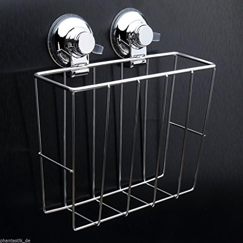 Stainless Steel Magazine Rack Storage Basket Newspaper Frame with Suction Cup US