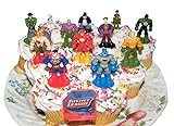 DC Super Heros Batman Superman Justice League Cake Toppers Cup Cake Party Favor Decorations with the Flash, Green Lantern, Krypto, the Joker Etc with Special Logo Eras
