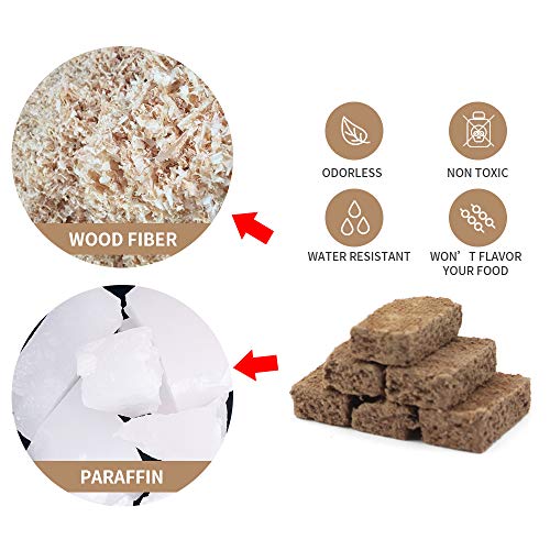 Cadara Fire Starter Squares 144pc Fire Starters for Fireplace Wood Stove Camp Fire Pit, Camping Fire Lighter, Grill Charcoal Starter Cubes Quick Light Non Toxic Burns 8-10min