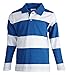 Madison Boys 100% Cotton Long Sleeve Wide Striped Polo Shirt