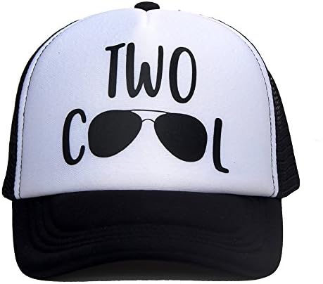DongKingTrucker Hats for Kids Two Cool Pattern Print 2 Years Old Birthday Gifts (Black)