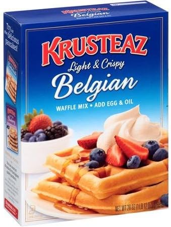 Krusteaz, Light & Crispy Belgian Waffle Mix, 28oz Box (Pack of 6)
