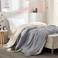 UniDes Solid Muslin Cotton Blanket for Bed,Couch &Sofa,Full/Queen Size (78" x 90"),100% Cotton,4-Layer Soft and Lightweight Blanket for Adult and Kids,Muslin Coverlet for All Season - Grey