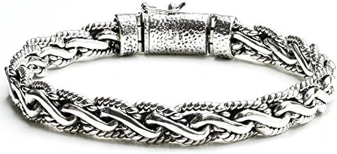 Kham Men Bracelet 925 Silver Jewellery Bali Style Cable Rope