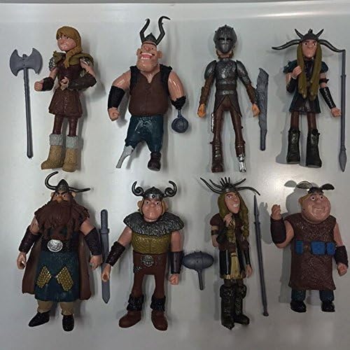 TL Newly Designed Set of 8 Pcs How to Train Your Dragon Hiccup Astrid Stoick Action Figures Toys