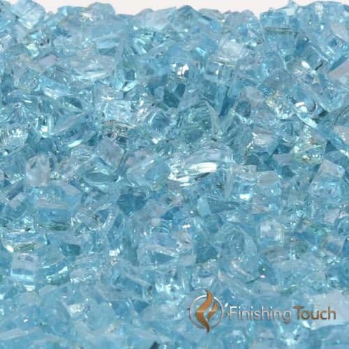 8 Pound Container of 1/4" Caribbean Blue Fireglass