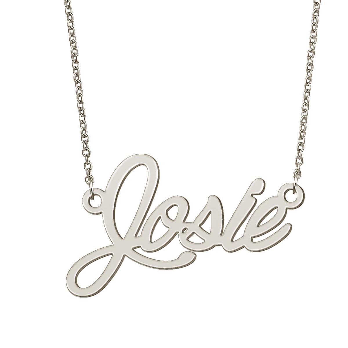 BYBWBL Josie Name Pendant Necklace Silver Color