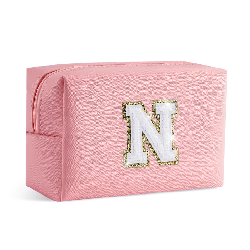 SEFORICO Small Makeup Bags for Women - Waterproof Leather Cosmetic Bag A-Z Personalized Bag Portable Travel Women's Purse Girls Gifts — image 1