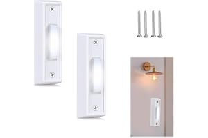 Asphodelia 2PCS Lighted Doorbell Buttons,Wired Door Bell Push Buttons, LED Door Chime,with Screws Wall Mounted Doorbell for H