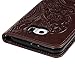 Badalink Galaxy S6 Case,Samsung Galaxy S6 Case - Wallet Flip Stand Case Embossed Plants PU Leather Case Shockproof Soft TPU Inner Bumper Slim Protective Card Slots Wrist Strap Cover Brown