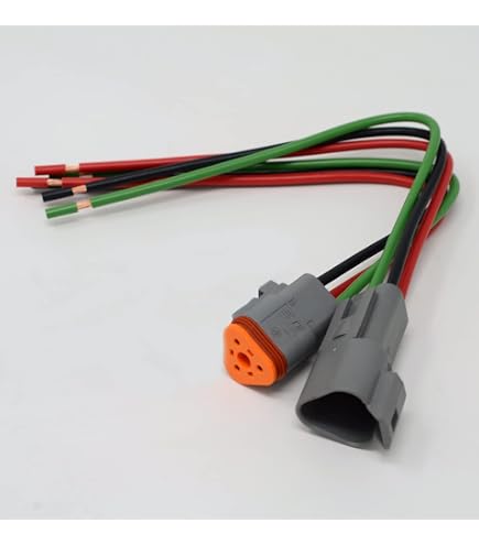 Deutsch 2-Pin Waterproof Connector Kit - 14 AWG Wire, IP67 Rated, DT04-2P & DT06-2S