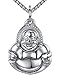 Aoiy Men's Stainless Steel Large Buddha Pendant Necklace, 24