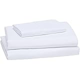 Amazon Basics Lightweight Super Soft Easy Care Microfiber Bed Sheet Set with 14" Deep Pockets - Twin, Bright White