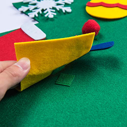SUNTECH DIY Felt Christmas Tree with 38 Pcs Ornaments Wall Hanging Xmas Gifts Home Door Decoration - Thumbnail 4