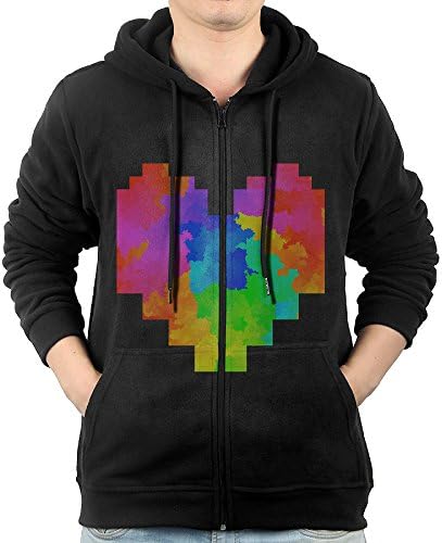 Mens Tie Dye Heart Men's Slim Fit Zip-up Hoodies Fleece Sweatshirts JacketXX-Large