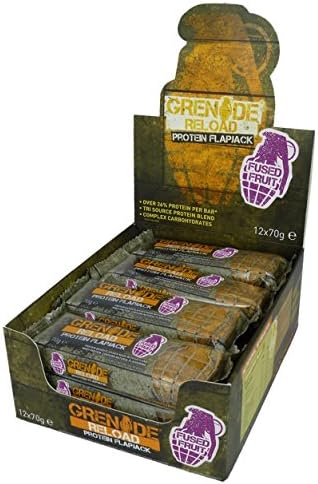 Grenade Reload Protein Flapjacks, 12 x 70 g Bars - Fused Fruit
