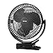 Clip-On Fan with Up to 24 Hour Use, Rechargeable Battery, 4 Wind Speeds, Domie Noise-Free Portable Fan for Outdoor, Camping, Golf Cart, Indoor Gym, Treadmill, Office Desk, and Home