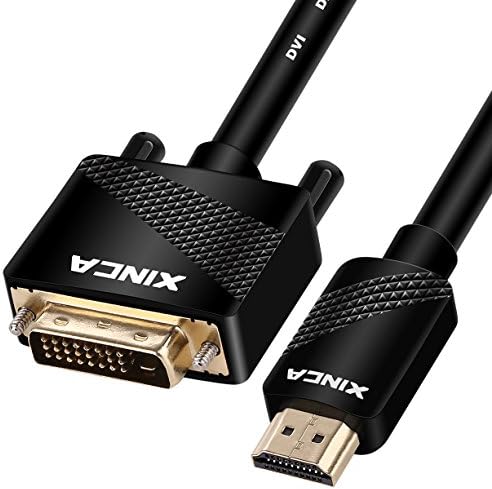 HDMI to DVI Cable 10 feet HDMI Male A to DVI-D 24+1 Pins,Ultra High-Speed Adapter Bi-Directional Cable,Support 3D 1080p HDTV, TV Box, Smart TV, PS4, Xbox One,Roku - XINCA