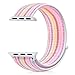 Winmy Sport Loop Band Compatible with Apple Watch Bands 40mm 38mm, Lightweight Breathable Woven Nylon Replacement Strap for iWatch Series 4 3 2 1 - Pink Rainbow Stripe