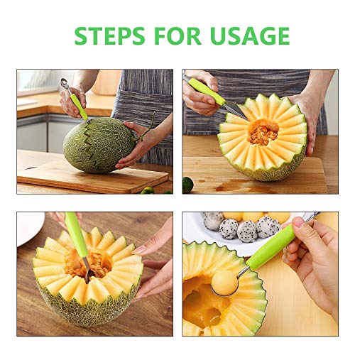 image for NEX Watermelon Windmill Slicer Cutter Stainless Steel Melon Fruit Knif