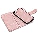 iPhone 7 Case, iPhone 8 Wallet case, ULAK Glitter Magnetic Detachable PU Leather Wallet Multi Credit Card Holders Flip Case Cover for Apple iPhone 7 / 8 4.7 Inch - Rose Gold Bling