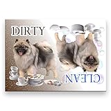 Keeshond Clean Dirty Dishwasher Magnet