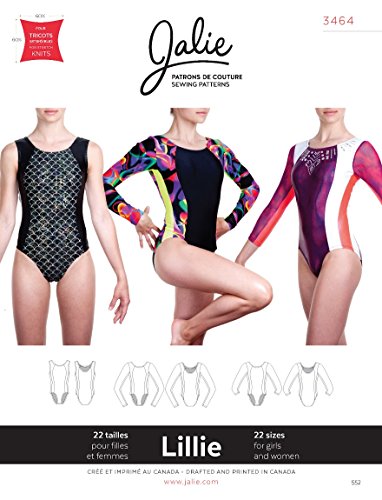 Jalie Lillie Princess Seam Gymnastics Leotard Sleeve Options Sewing Pattern 3464 - Thumbnail 5