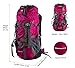 WASING 55L Internal Frame Backpack Hiking Backpacking Packs for Outdoor Travel Climbing Camping Mountaineering with Rain Cover - Red