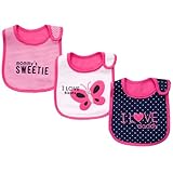Carter's Baby Girls' 3-Pack Teething Bibs - Navy Pink - One Size