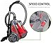 Ovente ST2620R Bagless Canister Cyclonic Vacuum – HEPA Filter – Includes Pet/Sofa, Bendable Multi-Angle, Crevice Nozzle/Bristle Brush, Retractable Cord – Featherlite – ST2620 Series, Red