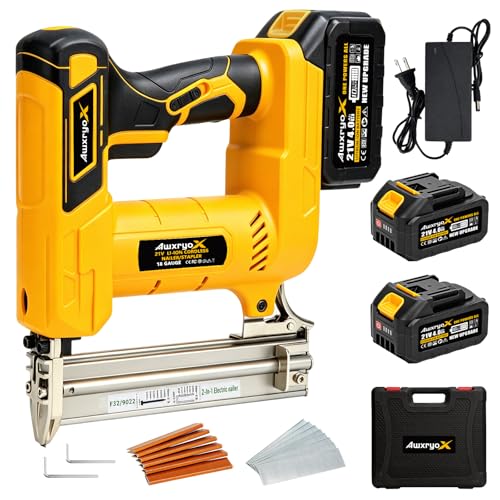 AwxryoX Cordless Brad Nailer, 2-in-1 18 Gauge Electric Nail Gun, 21V Rechargeable