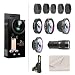 Hizek Phone Lens, 5 in 1 Phone Lens kit with 180 &deg;&nbsp;Fisheye Lens+0.63X Wide Angle Lens+Macro Lens+9X Telephoto Lens+0.4X Wide Lens for iPhone Xs XR X/8/7/6s Plus Android Smartphones primary