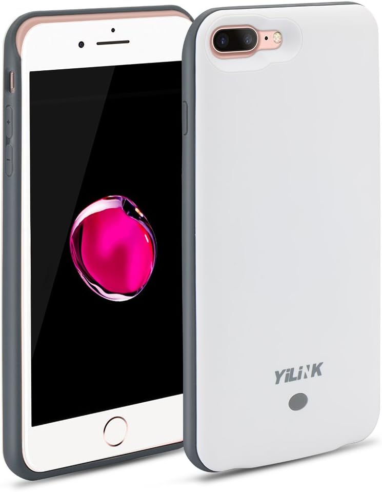 iPhone Battery Case iPhone 7 Plus YILILK Charging Case Rechargeable Extended Backup Battery Cover 100% Extra Battery(iPhone 7 Plus 5.5", white)