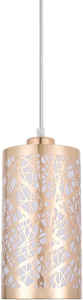Popity home Modern Length Adjustable Hanging Dining Room Silver Linear Pendant Light, One-Light Stainless Steel Cylinder Shade Pendant Lighting Fixture with Chrome Finish - - 